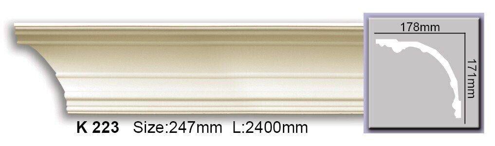 Карниз гладкий поліуретановий Harmony K 223, фото 1