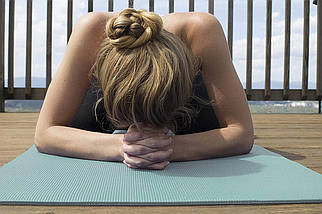 Йога-мат, килимок для йоги з чохлом Newt PVC GR 4 мм, біло-блакитний, фото 3