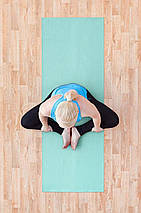 Йога-мат, килимок для йоги з чохлом Newt PVC GR 4 мм, біло-блакитний, фото 4