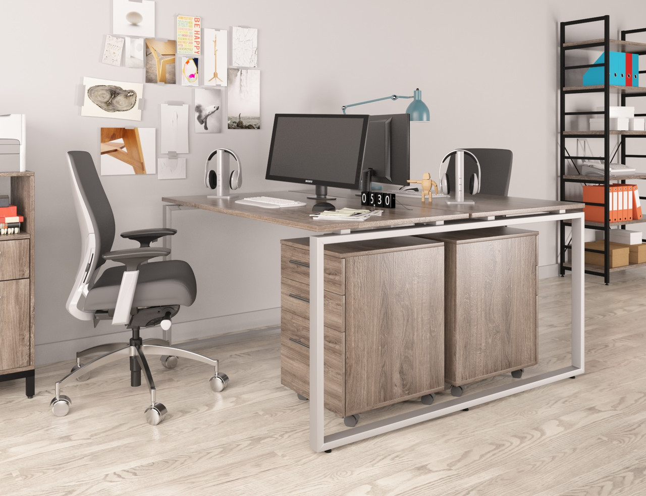 Письменный стол Loft design Q-140 135х140х75 см Орех Модена. Компьютерный стол для дома и офиса - фото 2 - id-p1281807575
