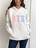 Толстовка худи женская с принтом и логотипом группы BTS, БТС