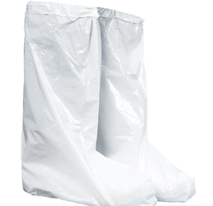 Бахіли високі поліетиленові REIS BFOL-LONG 100 шт Білі, фото 1