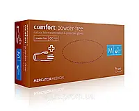 COMFORT® POWDER FREE перчатки латексные смотровые нестерильные неприпудреные, размер M (Малайзия)