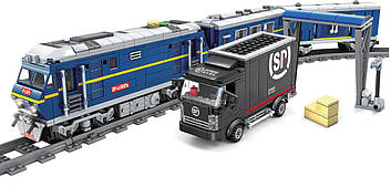 Конструктор ZIPP Toys "Поїзд DF11 Z з рейками". Колір: синій