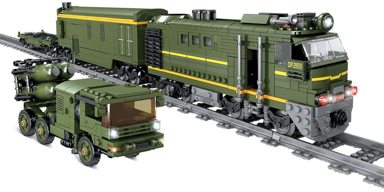 Конструктор ZIPP Toys "Поїзд DF2159 з рейками". Колір: зелений