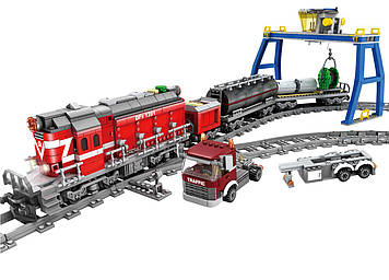 Конструктор ZIPP Toys "Поїзд DF5 1191 з рейками". Колір: червоний