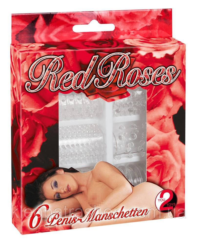 Набір насадок на пеніс Red Roses Penis Ring Set 6 pcs
