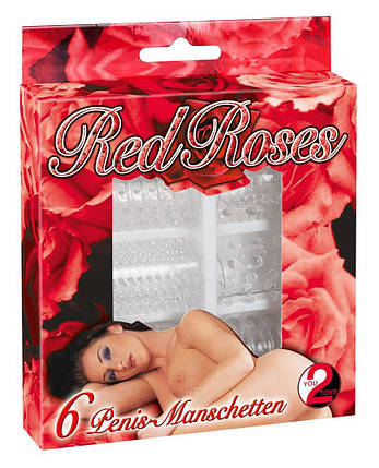 Набір насадок на пеніс Red Roses Penis Ring Set 6 pcs, фото 2