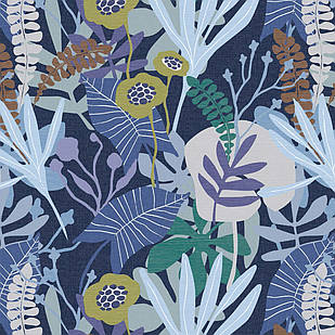 Меблева тканина Jungle Blue 381177/2011, велюр з принтом
