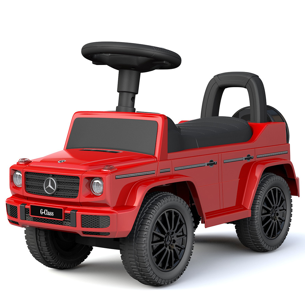 Дитяча каталка-толокар Mercedes (машинка, музика, на батарейці) Джип Bambi 652-3 Червоний