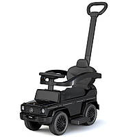 Каталка-толокар з батьківською ручкою Mercedes (машинка, музика, на батарейці) Джип Bambi 653-2 Чорний