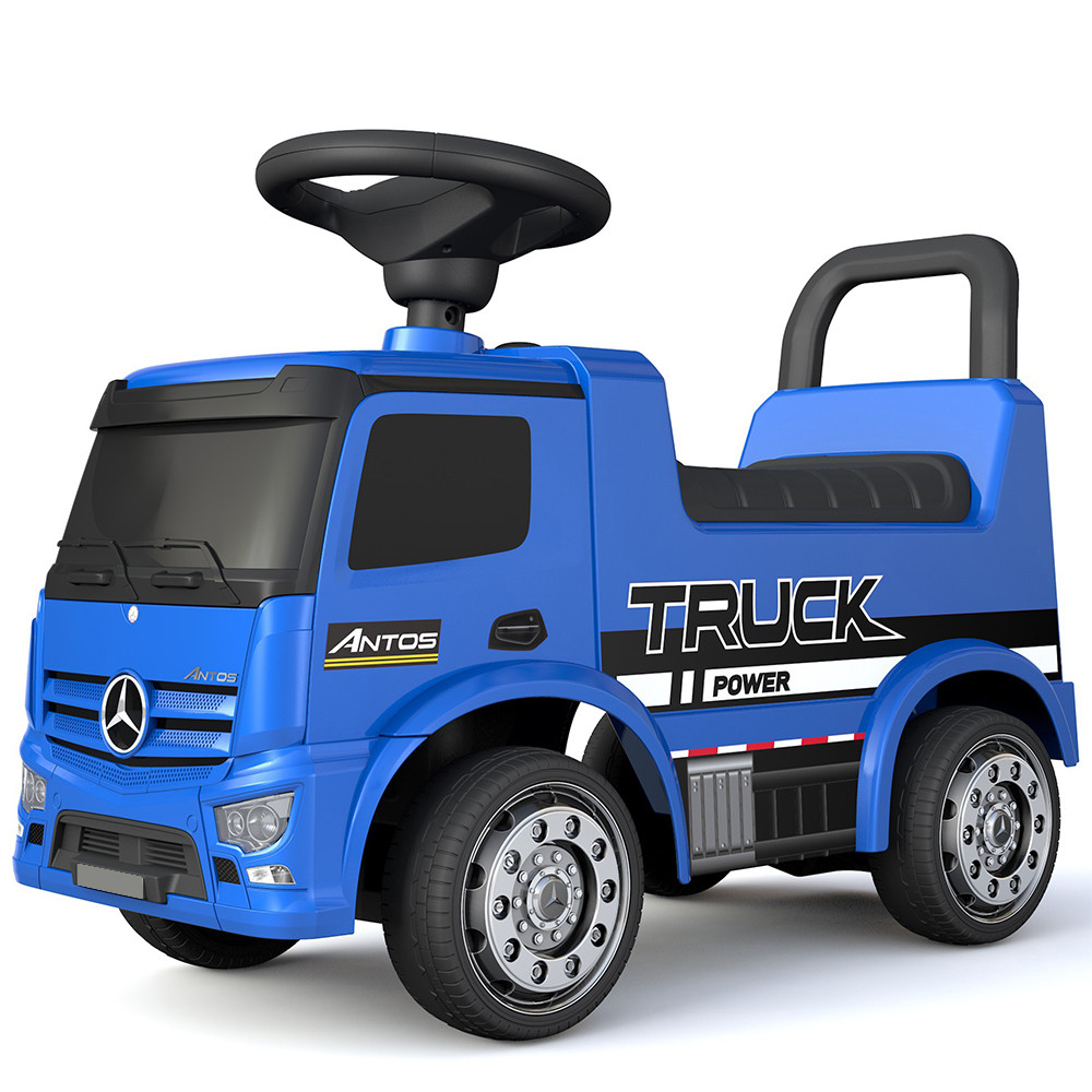 Дитяча каталка-толокар Mercedes (машинка, музика, на батарейці) Вантажівка Bambi 656-4 Синій