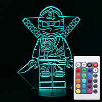 Акриловый светильник-ночник с пультом 16 цветов LEGO Ниндзяго tty-n001351