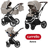 Дитячий універсальний візочок 3в1 Carrello Aurora CRL-6502/2 (3in1) Almond Beige Бежевий, фото 2