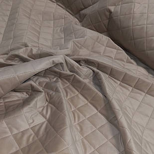 Стьобана тканина Velluto 02 Beige Squares М, велюр