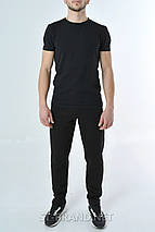 М,L,XL,2XL,3XL. Утеплені чоловічі спортивні штани з якісного трикотажу трьохнитки з начосом - чорні, фото 5