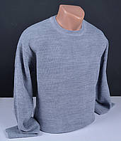 Мужской джемпер большого размера | Мужской свитер Vip Stendo серый Турция 9104 Б