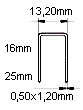 Скоба для матраців та картону тип "88" ширина 13.2 мм довжина 16 - 25 мм для пневмостеплера. Італія, фото 2