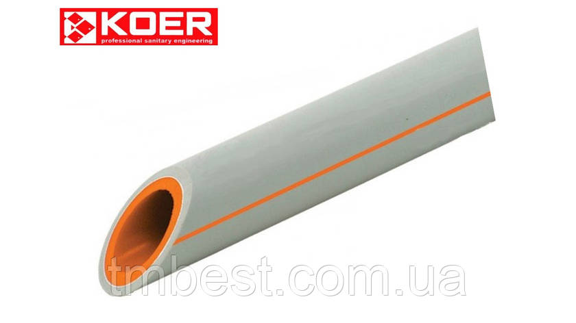 Труба поліпропіленова KOER 32 мм * 5,4 мм армована алюмінієм для опалення, фото 2