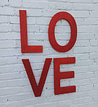Великі червоні глітерні літери лав лове на стіну. Декор до дня Святого Валентина, фото 2