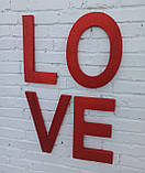 Великі червоні глітерні літери лав лове на стіну. Декор до дня Святого Валентина, фото 8