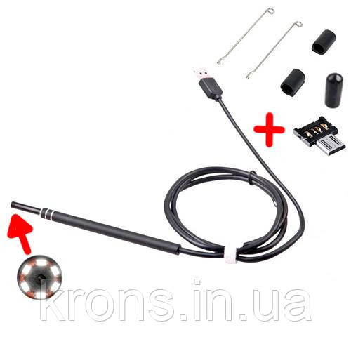 Ендоскоп медичний, ЛОР отоскоп з камерою, USB MicroUSB Type-C, 1.3 Мп