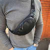 Мужская бананка сумка на пояс Экокожа стильная классическая много отделений