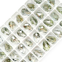 Хрустальні намистини краплі Preciosa (Чехія) 9х6 мм Crystal Viridian