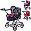 Коляска для ляльок і пупсів металева з кошиком мікс кольорів, фото 3