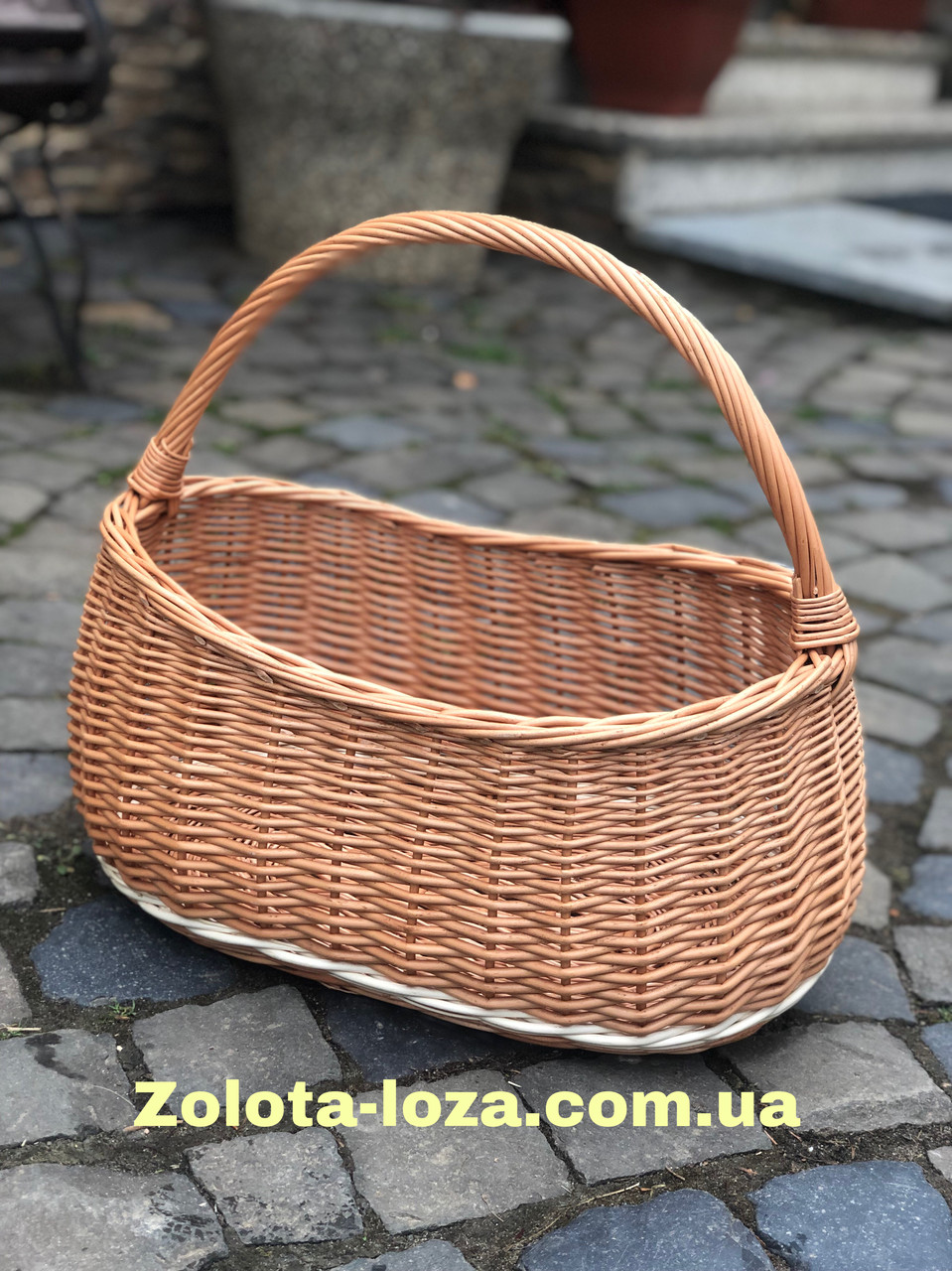 Корзина плетена із цільної лози. Арт:068