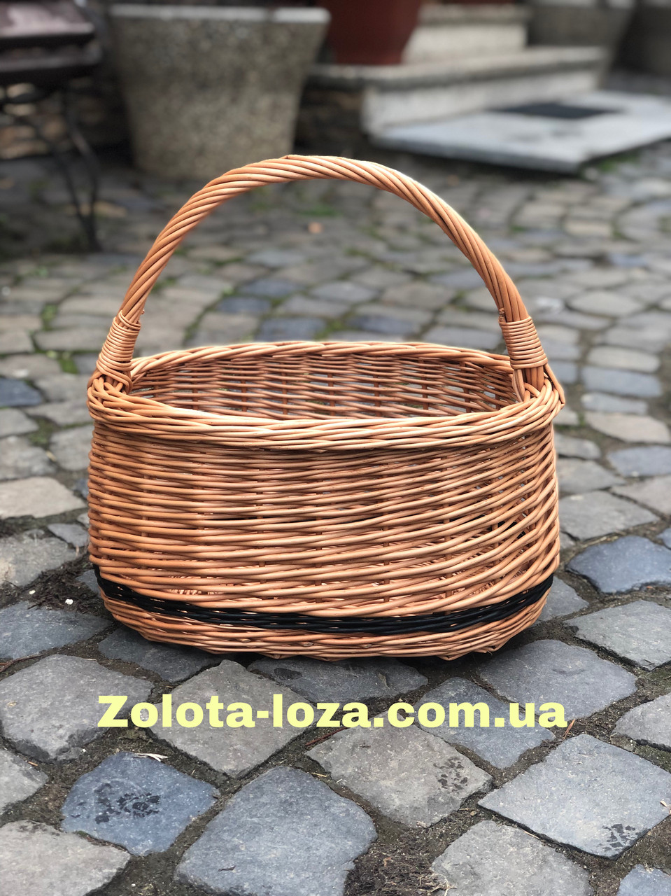 Корзина плетена із цільної лози. Арт:069, фото 1