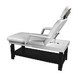 Масажна кушетка регульована по висоті Стаціонарний дерев'яний широкий Масажний стіл із підголовником 2215B, фото 4