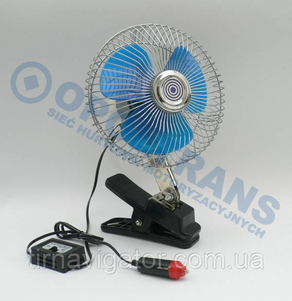 Вентилятор автомобільний 24 В із прищіпкою D=175 мм CarCommerce 42166, фото 1
