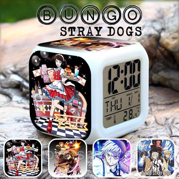 Настільні годинники Bungo Stray Dogs "Герої" Проза бродячих псів