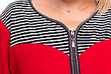 М'який домашній жіночий червоний халат велюровий оптом 46-56, фото 3