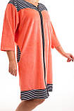 Яскравий хатній жіночий халат велюровий від виробника гуртом 46-56, фото 4