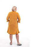 Жіночий велюровий домашній халат бурштинового кольору 46-56, фото 2