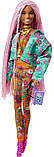 Лялька Барбі Екстра N10 у куртці з квітковим принтом з мишею Barbie Extra #10 GXF09 Mattel Оригінал, фото 2