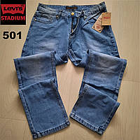 Мужские классические джинсы прямые, джинсовые голубые брюки в стиле Levi s. 30