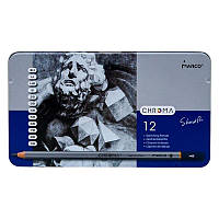 Набір графітових олівців Marco Chroma 12 штук 2H-9B металевий пенал 8015-12TN, 934061