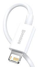Кабель для зарядки телефона/ смартфона Baseus Superior USB - Lightning 2.4 А 1.5 м Білий (CALYS-B02), фото 4