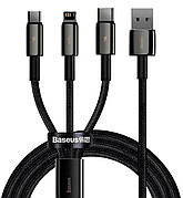 Кабель для зарядки телефона/ смартфона 3в1 Baseus USB-Micro+Lightning+Type-C 3.5А 1.5 м (CAMLTWJ-01)