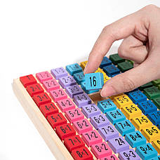 Таблиця множення Монтессорі RESTEQ. Розвиваюча дерев`яна іграшка Монтессорі множення, фото 2
