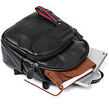 Шкіряний невеликий жіночий рюкзак Vintage 20675 Чорний, фото 5