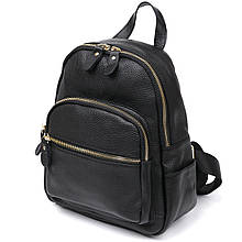 Стильний шкіряний жіночий рюкзак Vintage 20676 Чорний