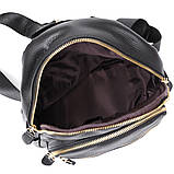 Шкіряний стильний жіночий рюкзак Vintage 20676 Чорний, фото 4