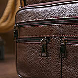 Практична шкіряна чоловіча сумка Vintage 20670 Коричневий, фото 9