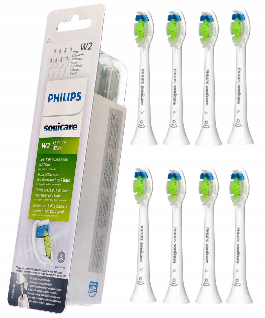Змінні насадки на зубну щітку PHILIPS HX6068 SONICARE DIAMOND CLEAN 8 штук Білі