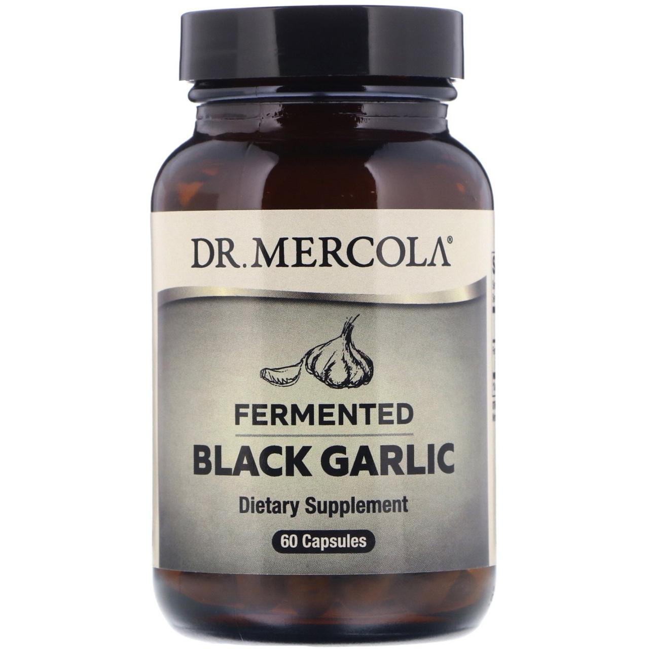 Чорний часник ферментований, Fermented Black Garlic, Dr. Mercola, 60 капсул, фото 1