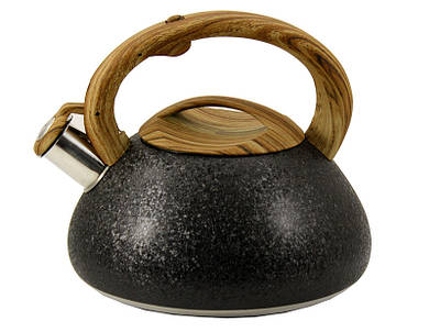Чайник із нержавіючої сталі з свистком та бакелітовою кришкою 3л Чорний